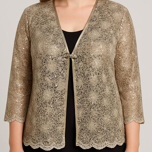 R&M Richards Gold Lace Blazer